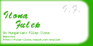 ilona fulep business card